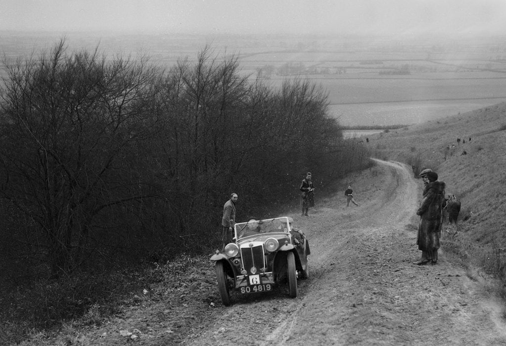 Detail of MG Magna competing in a trial, Crowell Hill, Chinnor, Oxfordshire, 1930s by Bill Brunell