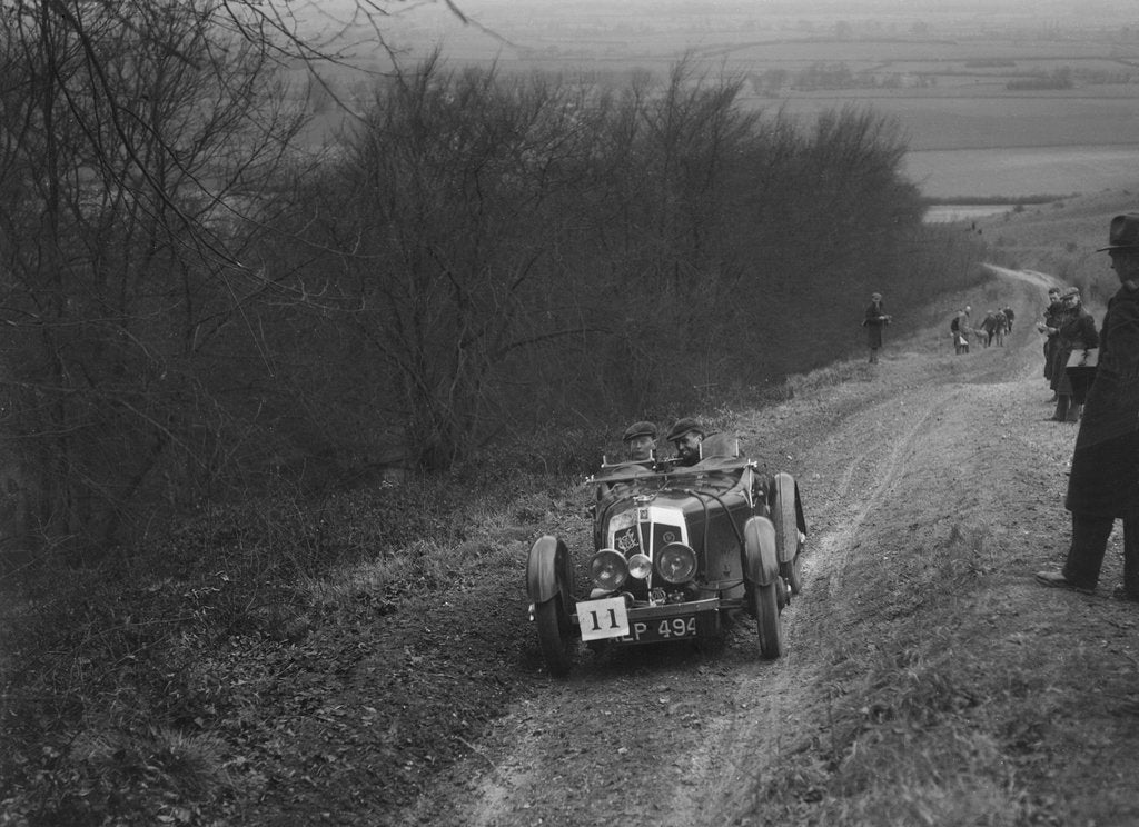 Detail of Vale Special 2-seater sports competing in a trial, Crowell Hill, Chinnor, Oxfordshire, 1930s by Bill Brunell