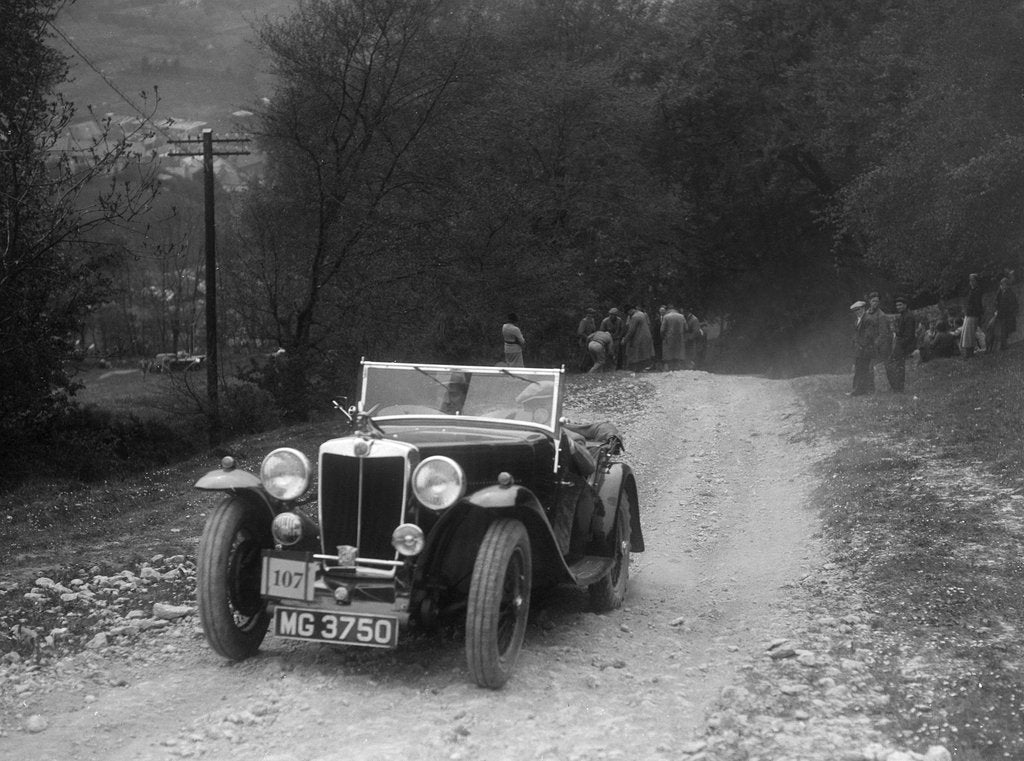 Detail of MG Magnette competing in a motoring trial, Nailsworth Ladder, Gloucestershire, 1930s. by Bill Brunell