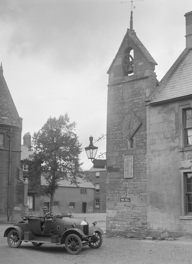 Detail of Morris Bullnose outside the fire station, Chipping Norton, Oxfordshire, 1920s by Bill Brunell
