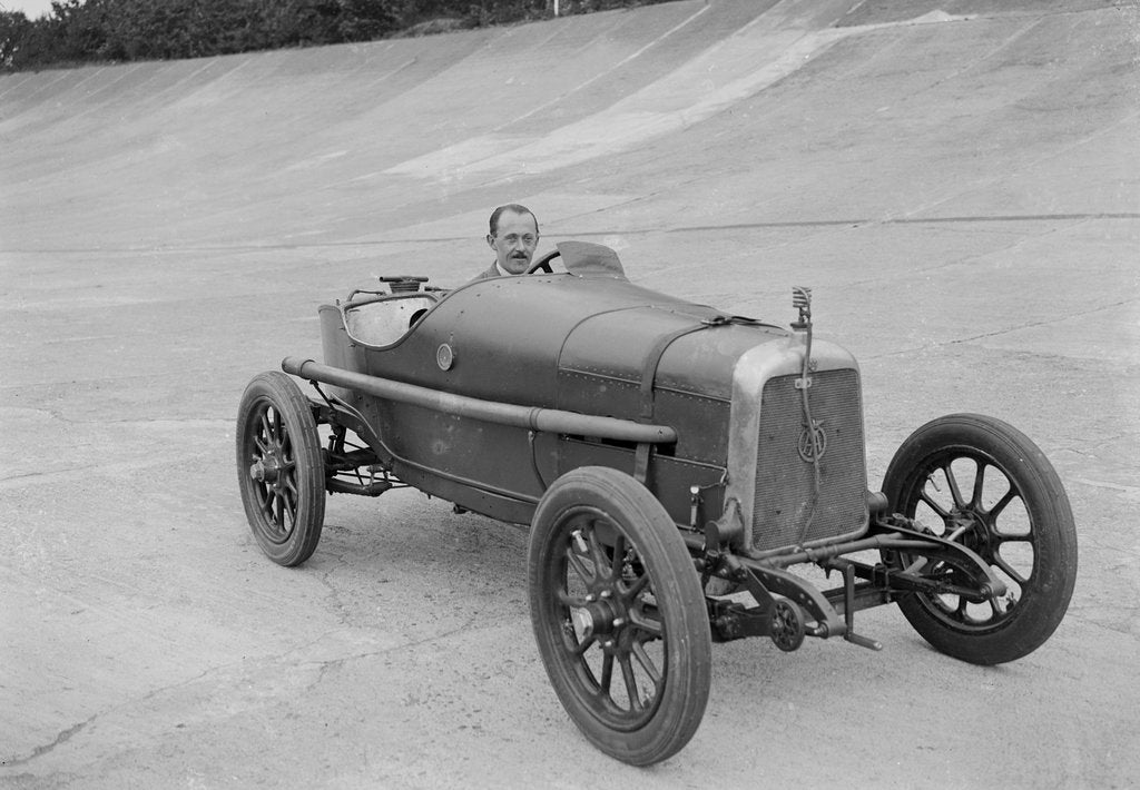 Detail of Aston Martin of GC Stead on the Members Banking at Brooklands, Surrey, c1920s by Bill Brunell