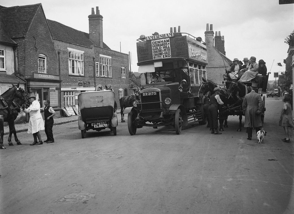 Detail of Thorneycroft double decker bus, Buckinghamshire, c1920s by Bill Brunell