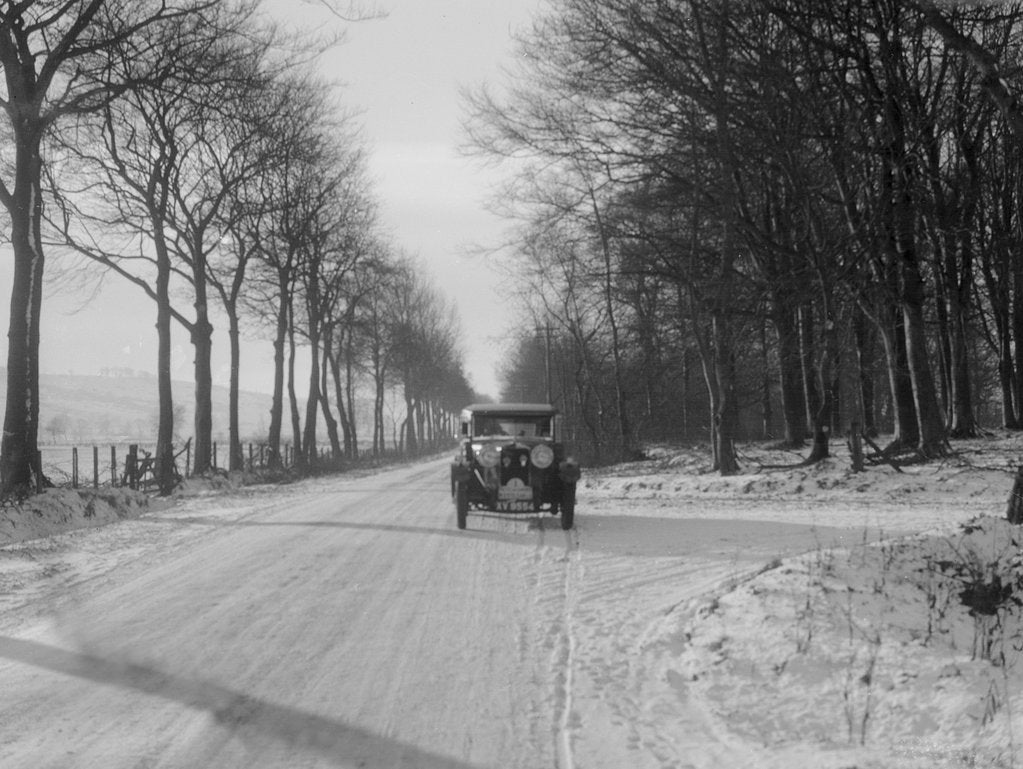 Detail of Talbot 14/45 sportsman's coupe of Kitty Brunell competing in the Monte Carlo Rally, 1929 by Bill Brunell