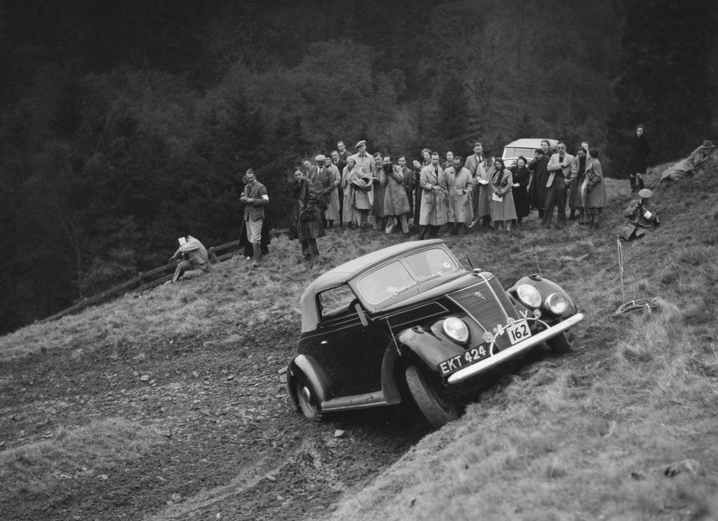Detail of Ford V8 of J Cleland competing in the MCC Edinburgh Trial, Roxburghshire, Scotland, 1938 by Bill Brunell