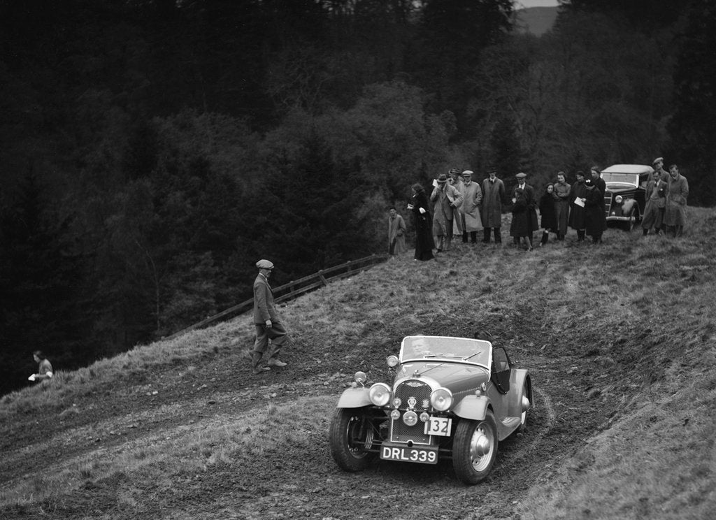 Detail of Morgan 4/4 of RD Harris competing in the MCC Edinburgh Trial, Roxburghshire, Scotland, 1938 by Bill Brunell