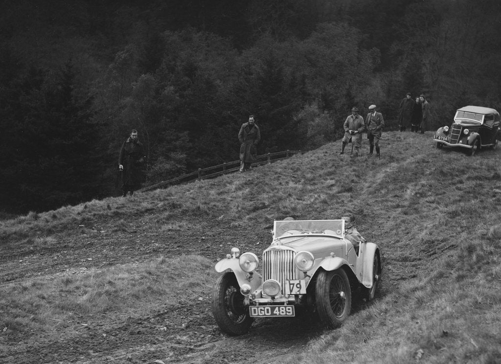 Detail of AC of LP Jaques competing in the MCC Edinburgh Trial, Roxburghshire, Scotland, 1938 by Bill Brunell