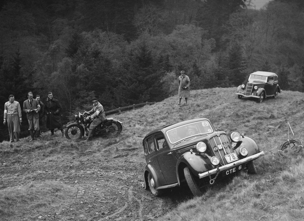 Detail of Morris Twelve of PK Potter competing in the MCC Edinburgh Trial, Roxburghshire, Scotland, 1938 by Bill Brunell