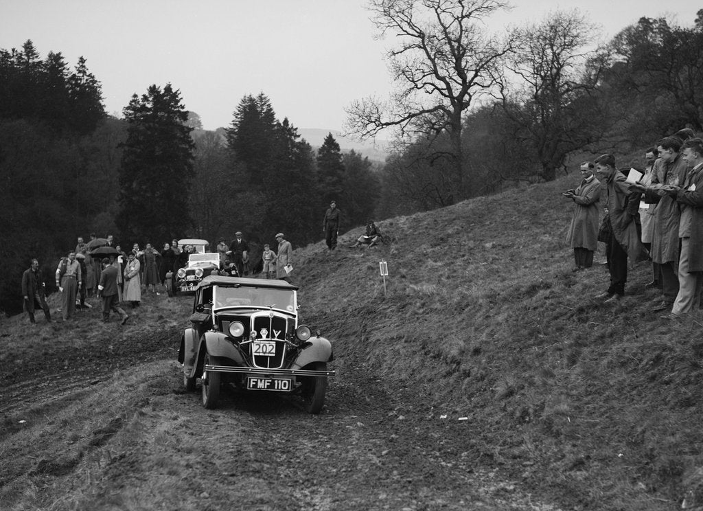 Detail of Morris of DCC Roberts competing in the MCC Edinburgh Trial, Roxburghshire, Scotland, 1938 by Bill Brunell