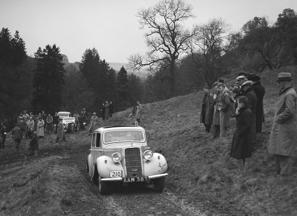 Detail of Hillman Minx of S Elgar competing in the MCC Edinburgh Trial, Roxburghshire, Scotland, 1938 by Bill Brunell