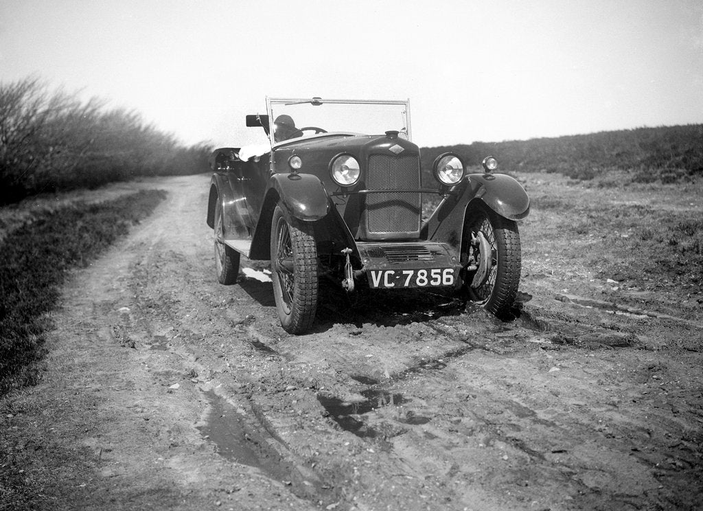 Detail of Kitty Brunell road testing a Riley 9 tourer, c1930 by Bill Brunell