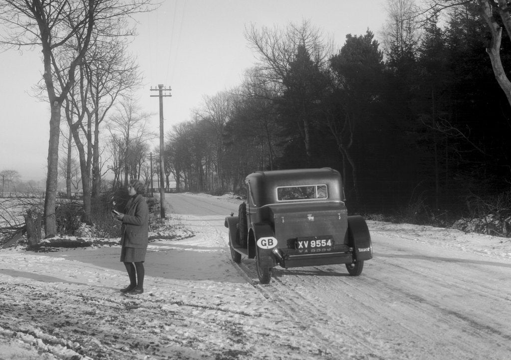 Detail of Talbot 14/45 sportsman's coupe of Kitty Brunell at the Monte Carlo Rally, 1929 by Bill Brunell