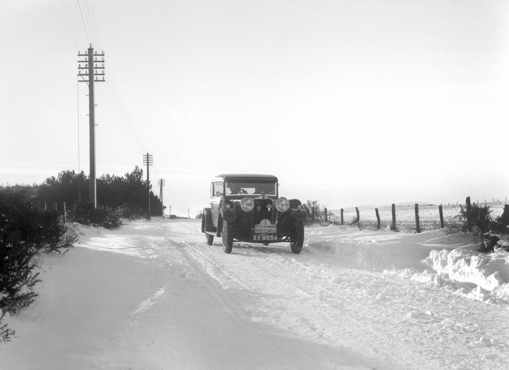 Detail of Talbot 14/45 sportsman's coupe of Kitty Brunell competing in the Monte Carlo Rally, 1929 by Bill Brunell