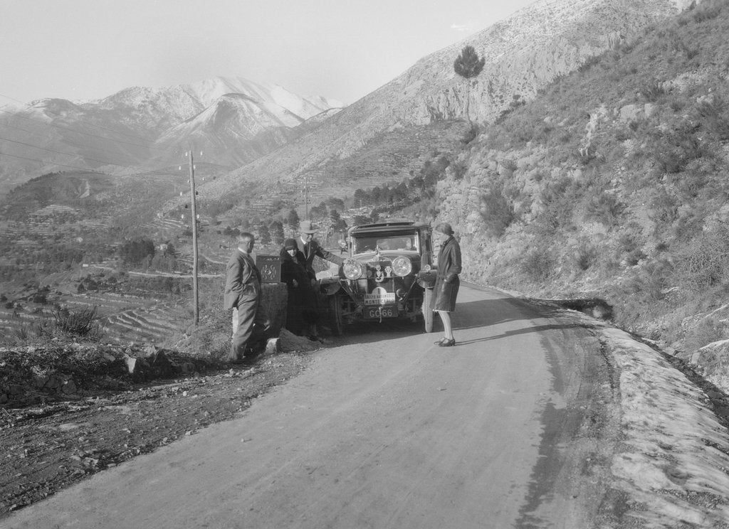 Detail of Talbot 14/45 of Kitty Brunell at the Monte Carlo Rally, Caithness, Scotland, 1929 by Bill Brunell