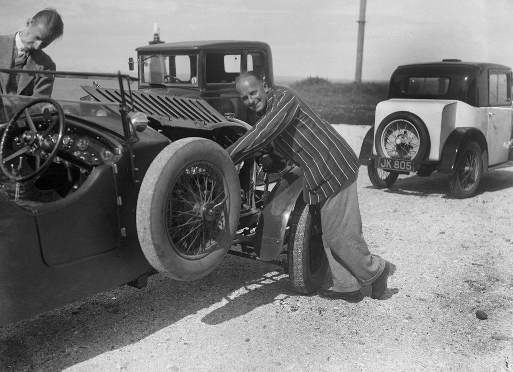 Detail of Invicta 4-seat high-chassis tourer of Donald Healey, B&HMC Brighton Motor Rally, 1930 by Bill Brunell