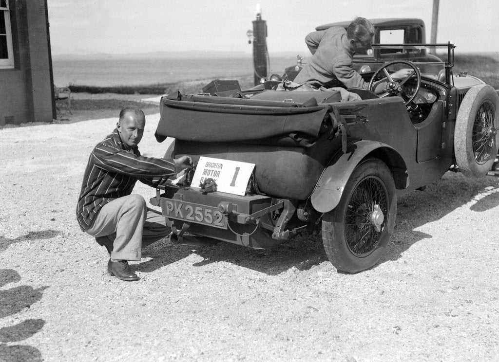 Detail of Invicta 4-seat high-chassis tourer of Donald Healey, B&HMC Brighton Motor Rally, 1930 by Bill Brunell