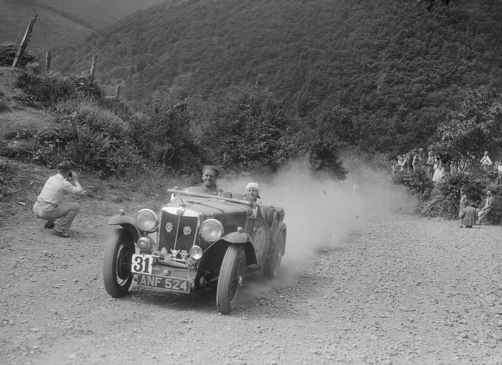 Detail of MG Magnette competing in the Barnstaple Trial, c1935 by Bill Brunell