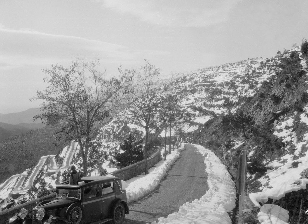 Detail of Kitty Brunell's Talbot 14/45 saloon at the Monte Carlo Rally, 1930 by Bill Brunell