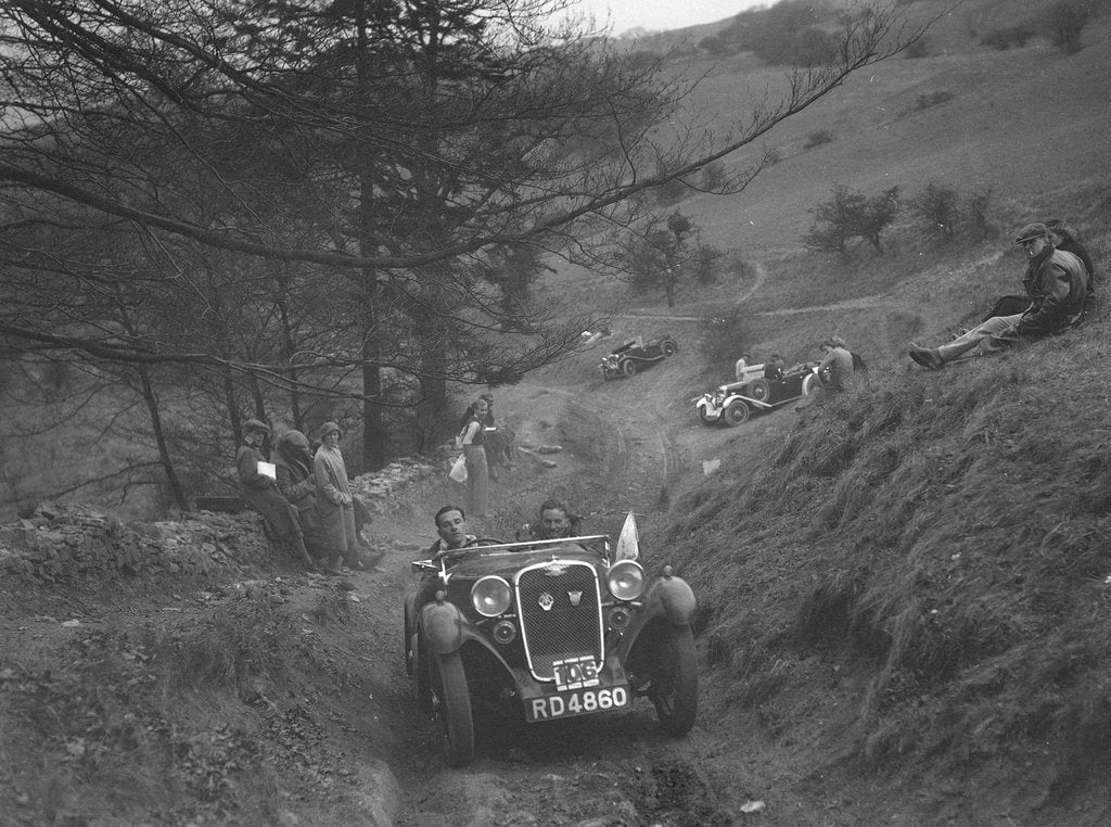 Detail of Singer competing in the MG Car Club Abingdon Trial/Rally, 1939 by Bill Brunell