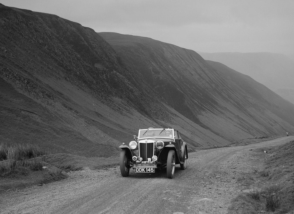 Detail of MG TA competing in the MG Car Club Abingdon Trial/Rally, 1939 by Bill Brunell