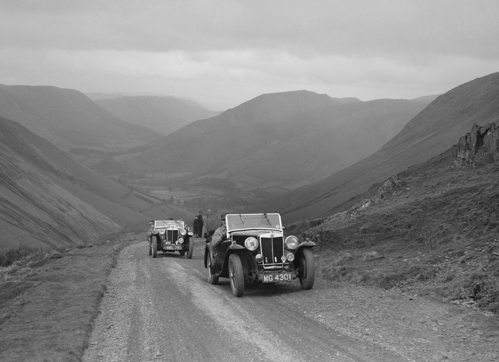 Detail of MG Magnette of WS Whittard and MG TA of Maurice Toulmin, MG Car Club Abingdon Trial/Rally, 1939 by Bill Brunell