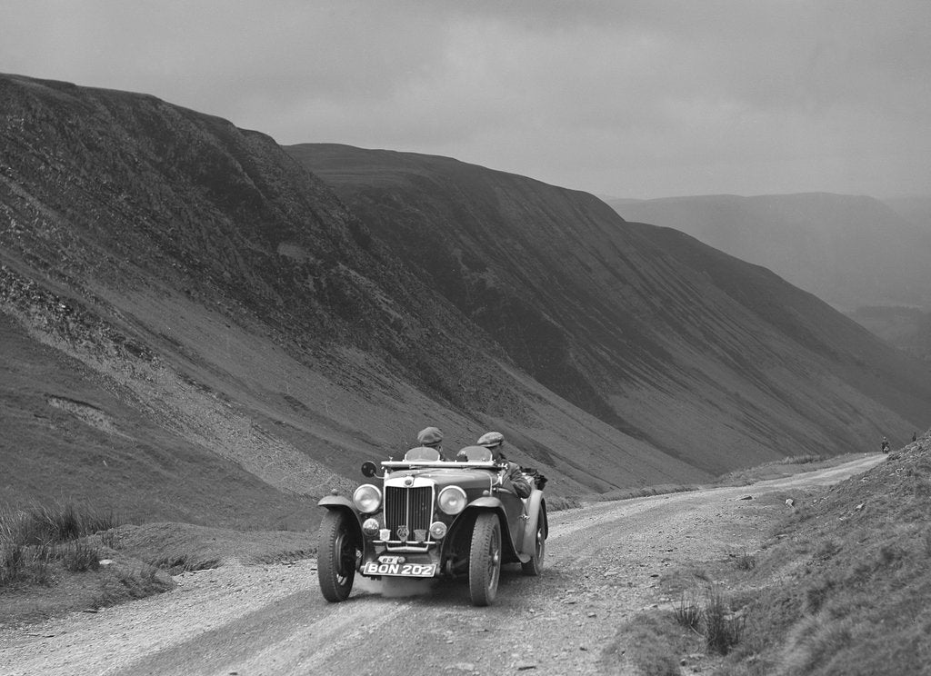 Detail of MG NA competing in the MG Car Club Abingdon Trial/Rally, 1939 by Bill Brunell