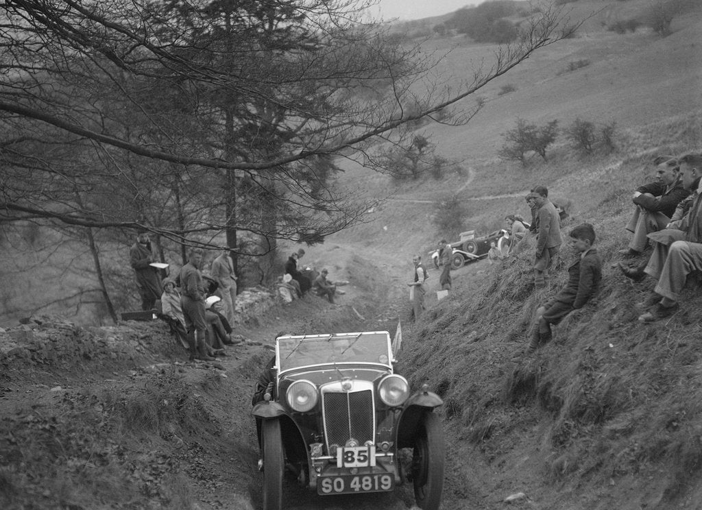 Detail of MG Magna of MWB Fraser competing in the MG Car Club Abingdon Trial/Rally, 1939 by Bill Brunell