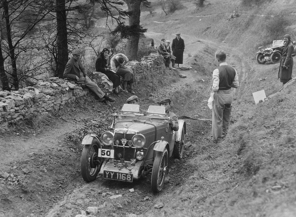 Detail of MG J2 of Kenneth Evans competing in the MG Car Club Abingdon Trial/Rally, 1939 by Bill Brunell
