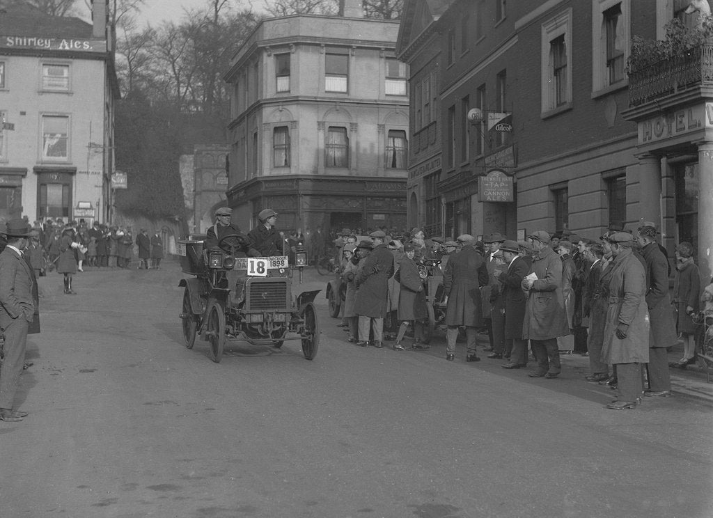 Detail of 1898 Daimler 6hp of DM Copley taking part in the London-Brighton Run, Reigate, Surrey, 1928 by Bill Brunell