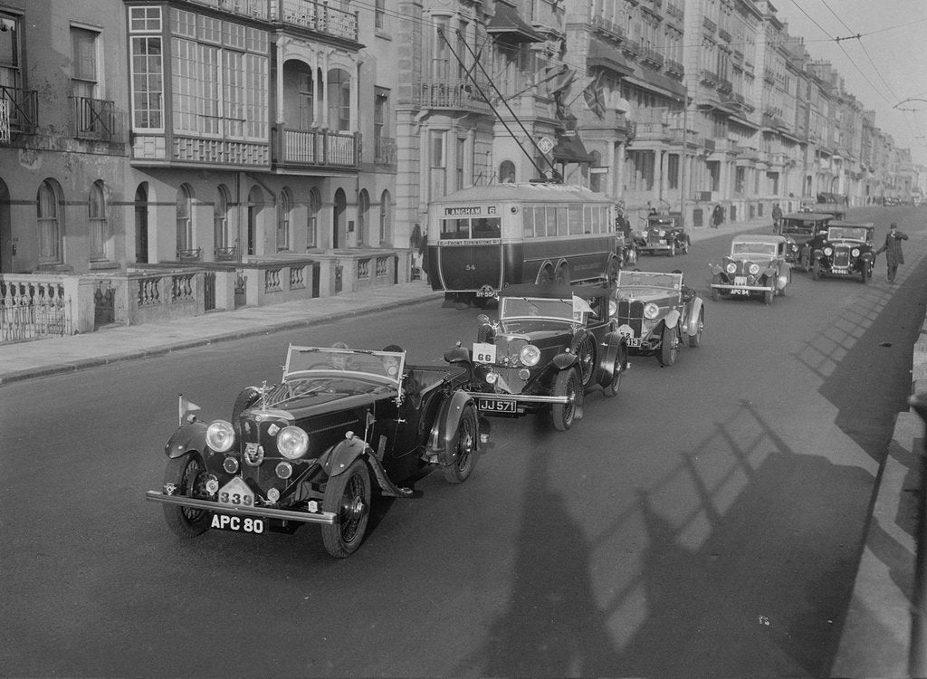 Detail of AC 4-seater tourer of Kitty Brunell competing in the RAC Rally, 1933 by Bill Brunell