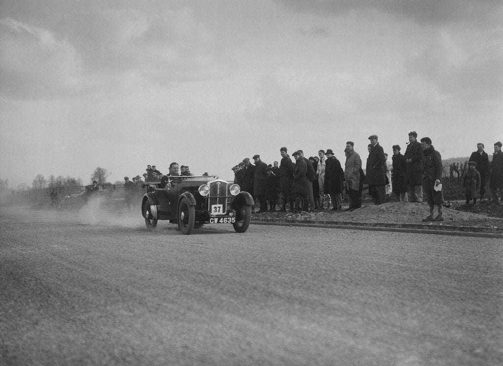 Detail of Wolseley Hornet of AL Watson competing in the Inter-Varsity Speed Trial, Eynsham, Oxfordshire, 1932 by Bill Brunell