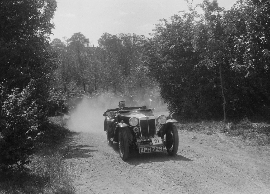 Detail of MG Magna of K Bear competing in the BOC Hill Climb, Chalfont St Peter, Buckinghamshire, 1932 by Bill Brunell