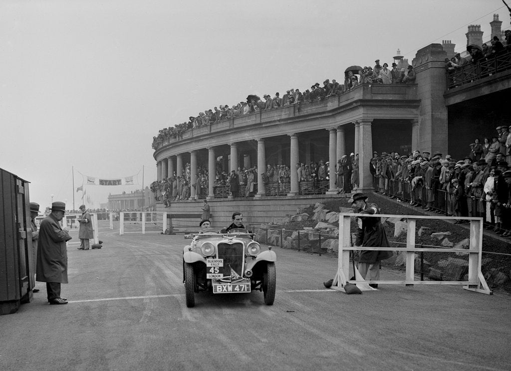 Detail of Singer of DE Harris competing in the Blackpool Rally, 1936 by Bill Brunell