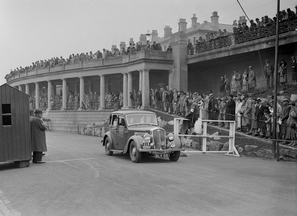 Detail of Wolseley of J Malkin competing in the Blackpool Rally, 1936 by Bill Brunell
