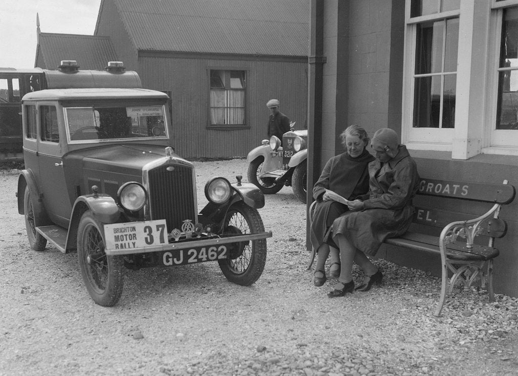 Detail of Wolseley Hornet of Morna Vaughan, B&HMC Brighton Motor Rally, John O'Groats, Scotland, 1930 by Bill Brunell