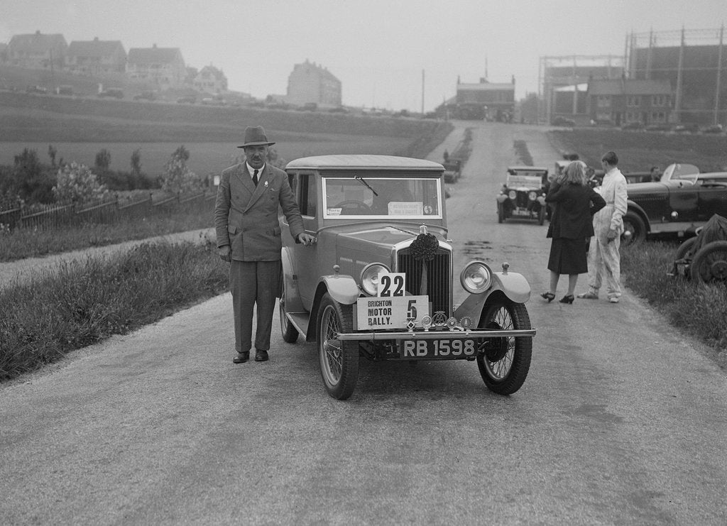 Detail of Wolseley Hornet saloon of DEM Douglas-Morris at the B&HMC Brighton Motor Rally, 1930 by Bill Brunell