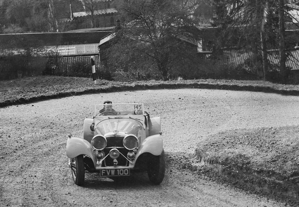Detail of Jaguar SS 100 of CJ Gibson competing in the RAC Rally, 1939 by Bill Brunell