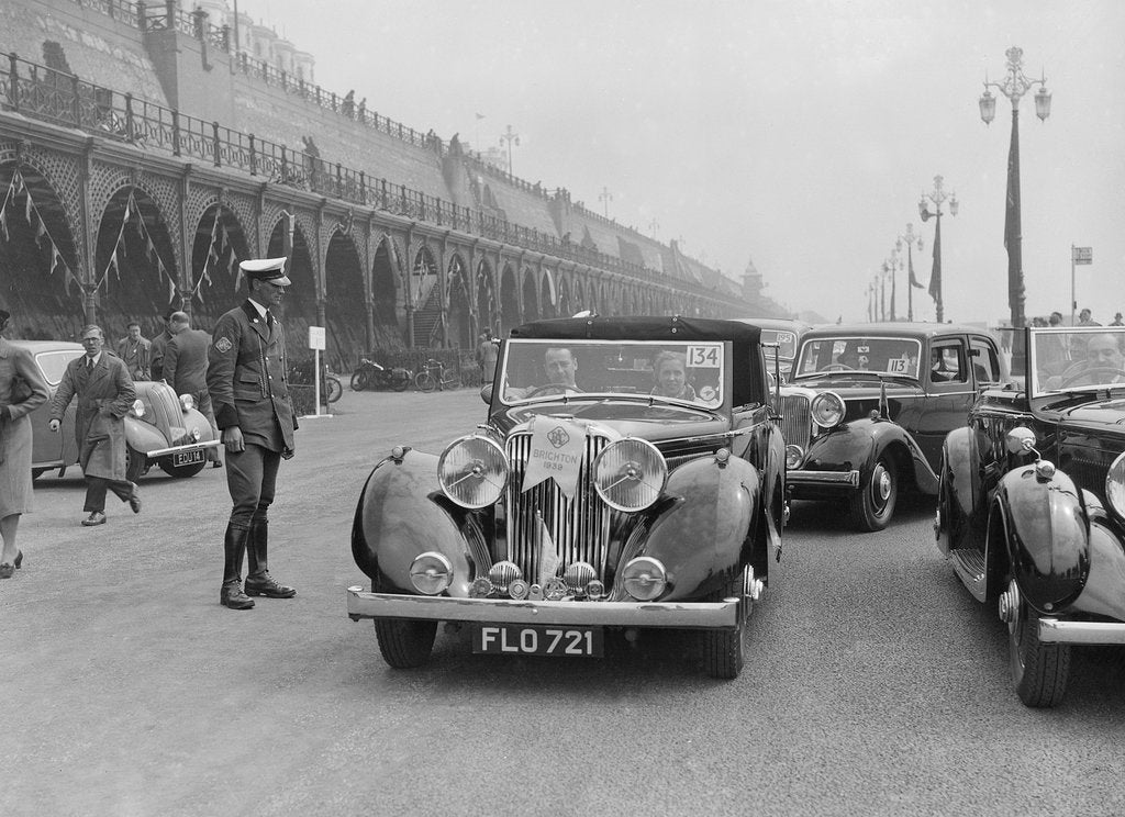 Detail of Jaguar SS of TH Bridgewater at the RAC Rally, Brighton, Sussex, 1939 by Bill Brunell