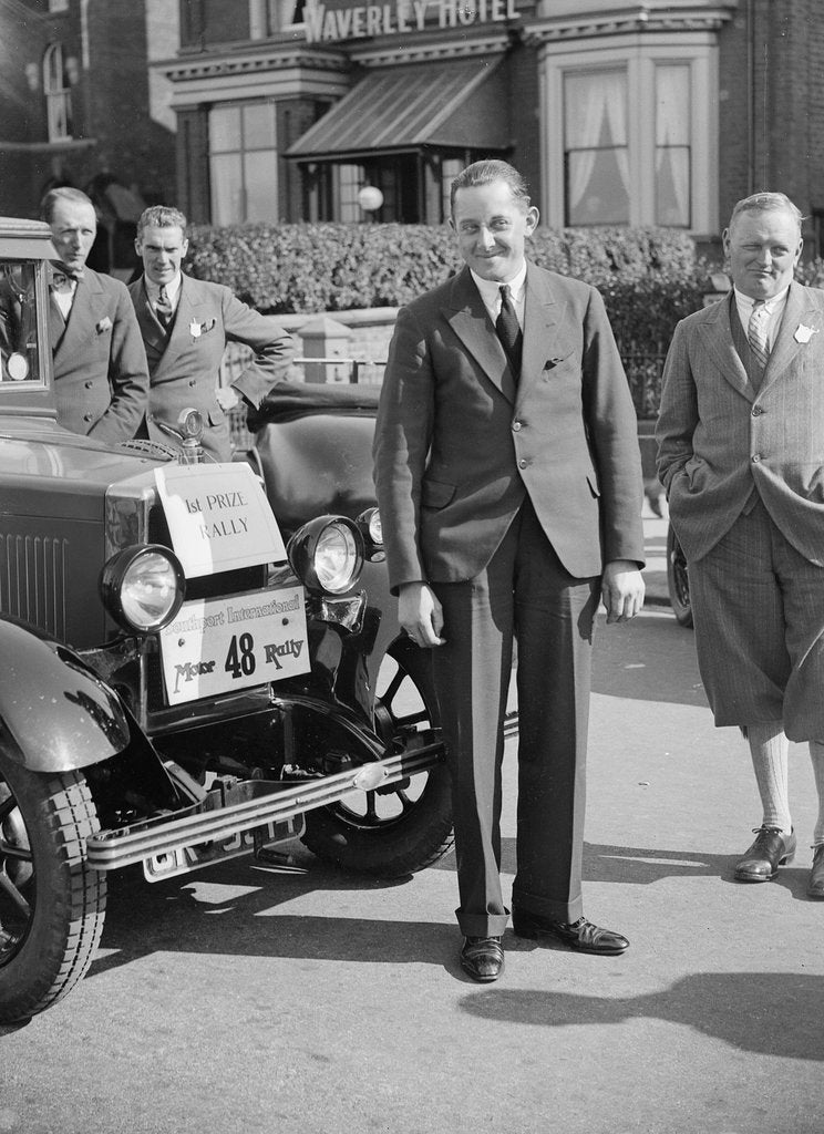 Detail of FF Austin with his winning Morris Cowley at the Southport Rally, 1928 by Bill Brunell