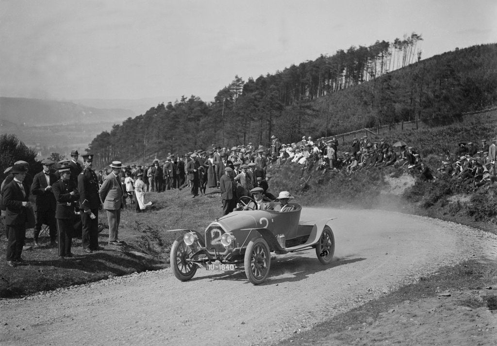 Detail of Sunbeam competing in the South Wales Auto Club Caerphilly Hillclimb, Wales, pre 1915. by Bill Brunell
