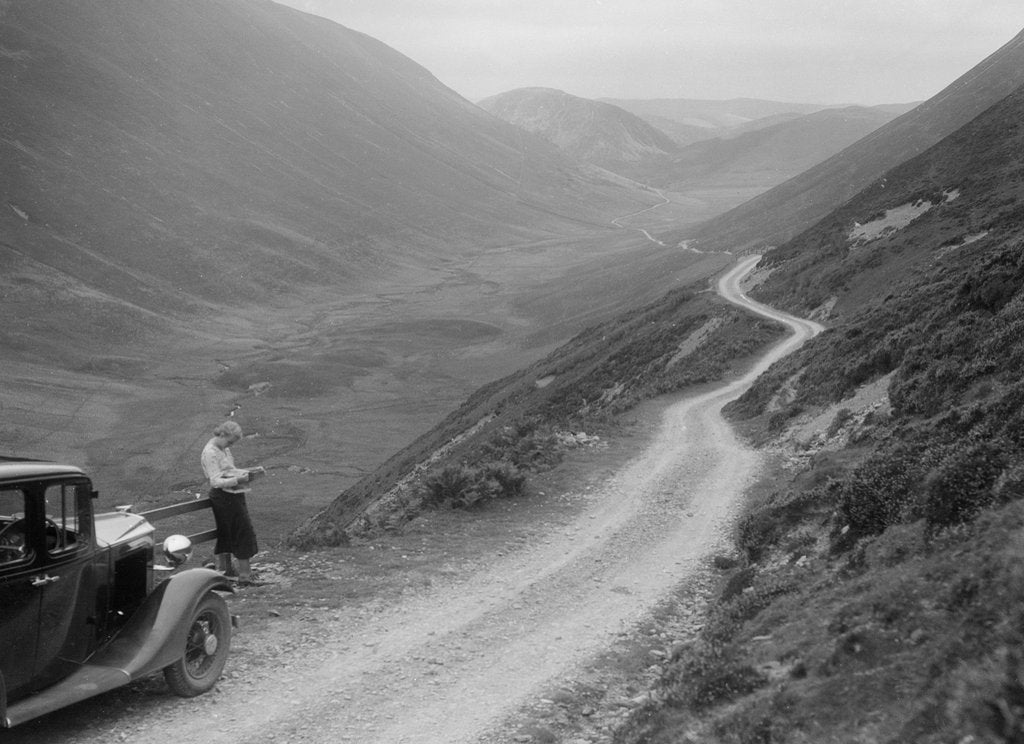 Detail of Kitty Brunell with a Vauxhall, Cwm Hirnant, Bala, Gwynedd, Wales, c1930s by Bill Brunell