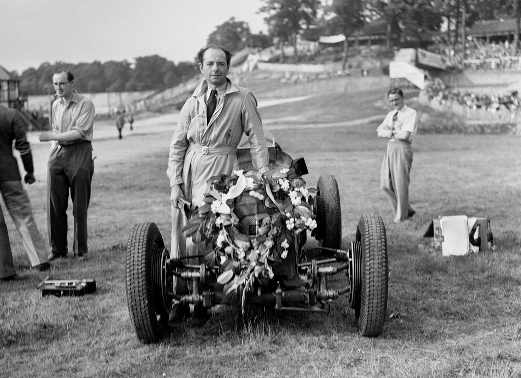 Detail of Raymond Mays with his ERA at Brooklands, Surrey, 1936 by Bill Brunell