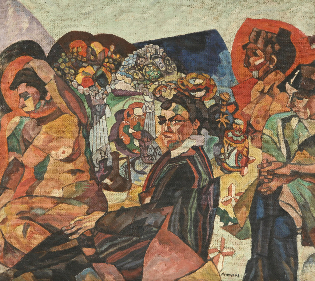 Detail of Self-Portrait with Artists Models by Anonymous
