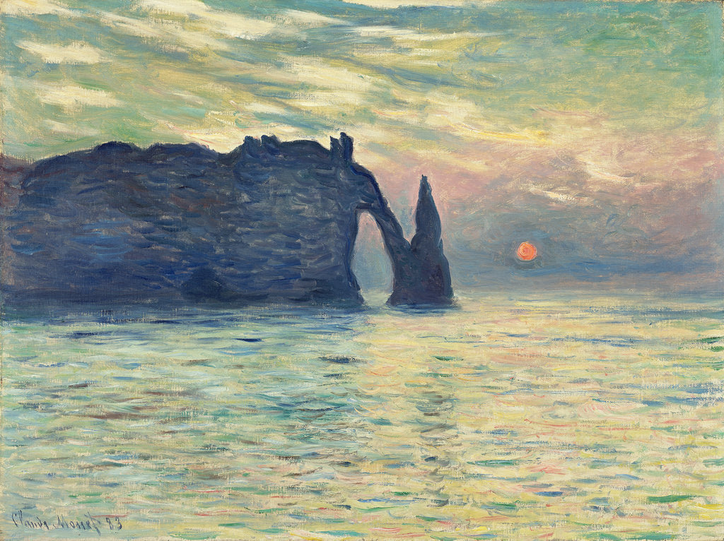 Detail of The Cliff, Étretat, Sunset, 1882-1883 by Anonymous