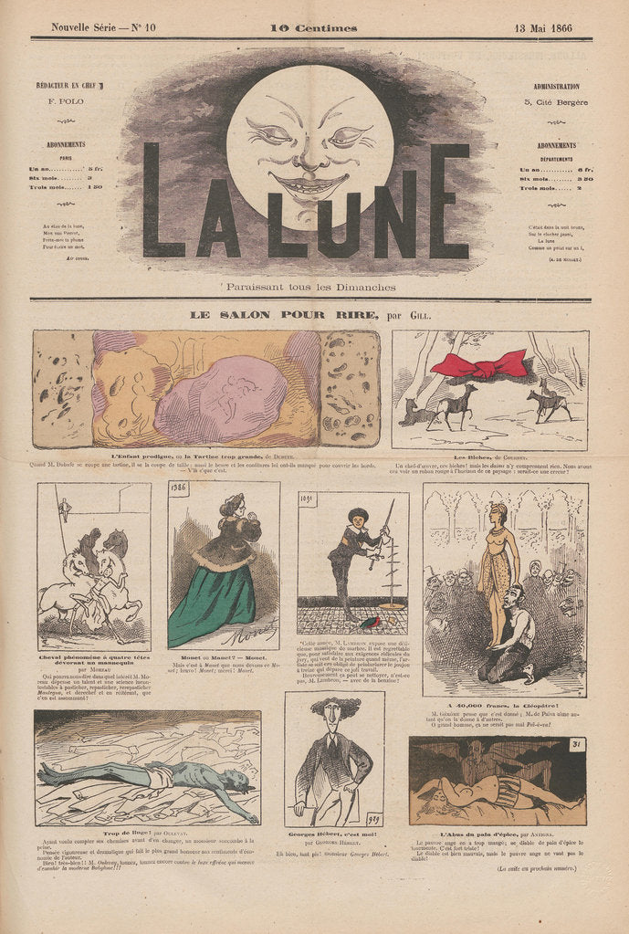 Detail of Le salon pour rire, 13 May 1866, La Lune, 2, 1866, No, 10, 1866 by Anonymous