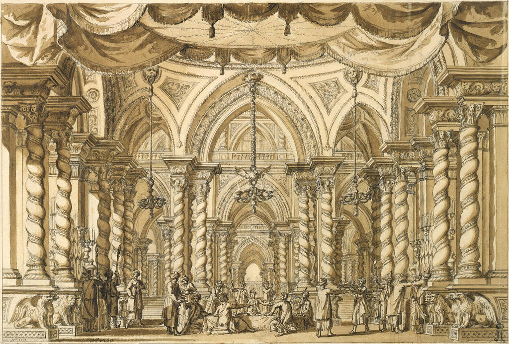 Detail of Set design for the Opera Bellérophon by Jean-Baptiste Lully, 18th century by Anonymous