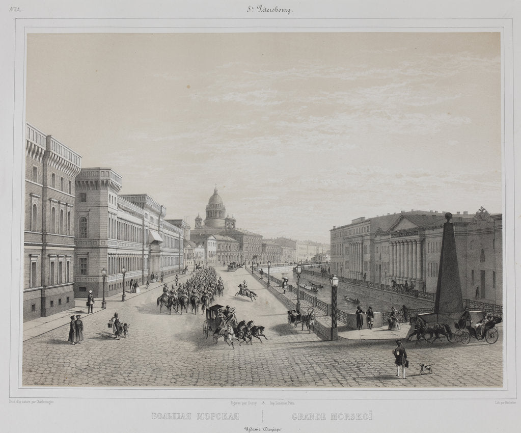 Detail of The Bolshaya Morskaya Street (Big Sea Street) in Saint Petersburg, 1840s by Anonymous
