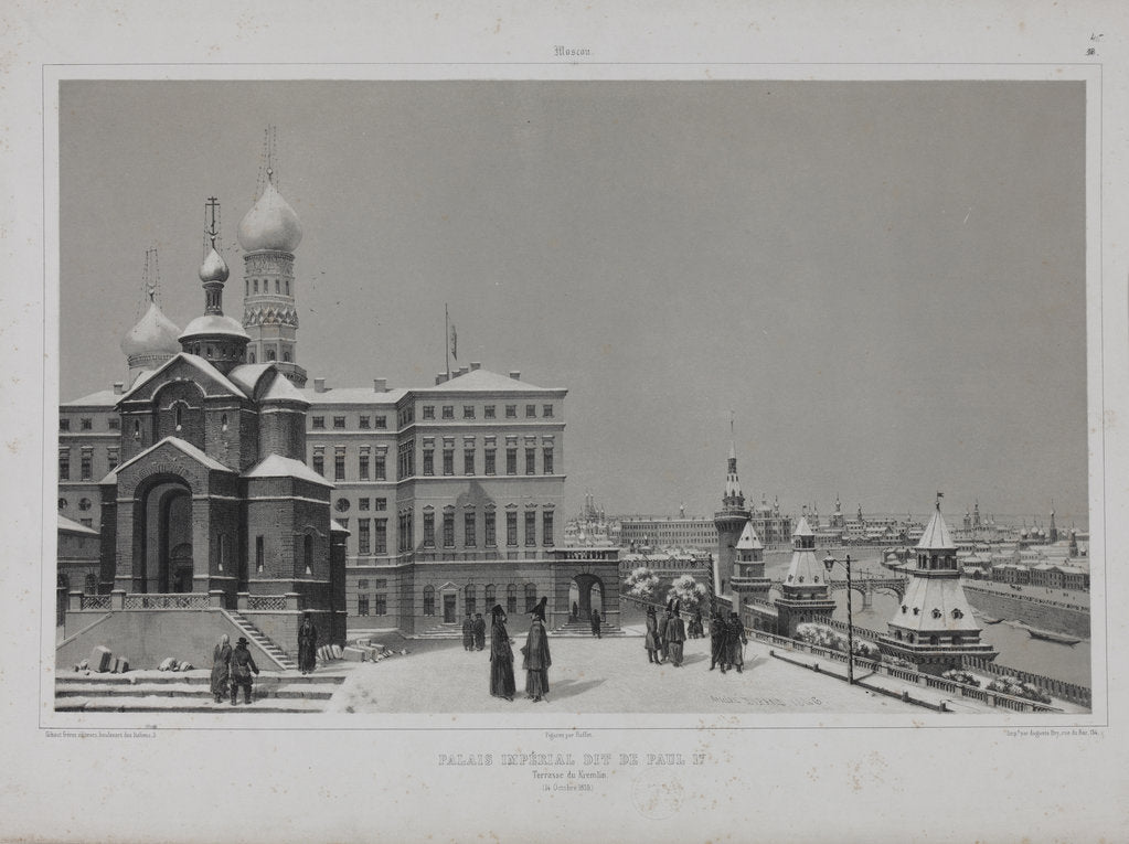 Detail of View from the Kremlin Winter Palace and the Church of Our Saviour in the Woods (Spas na Boru) across by Anonymous