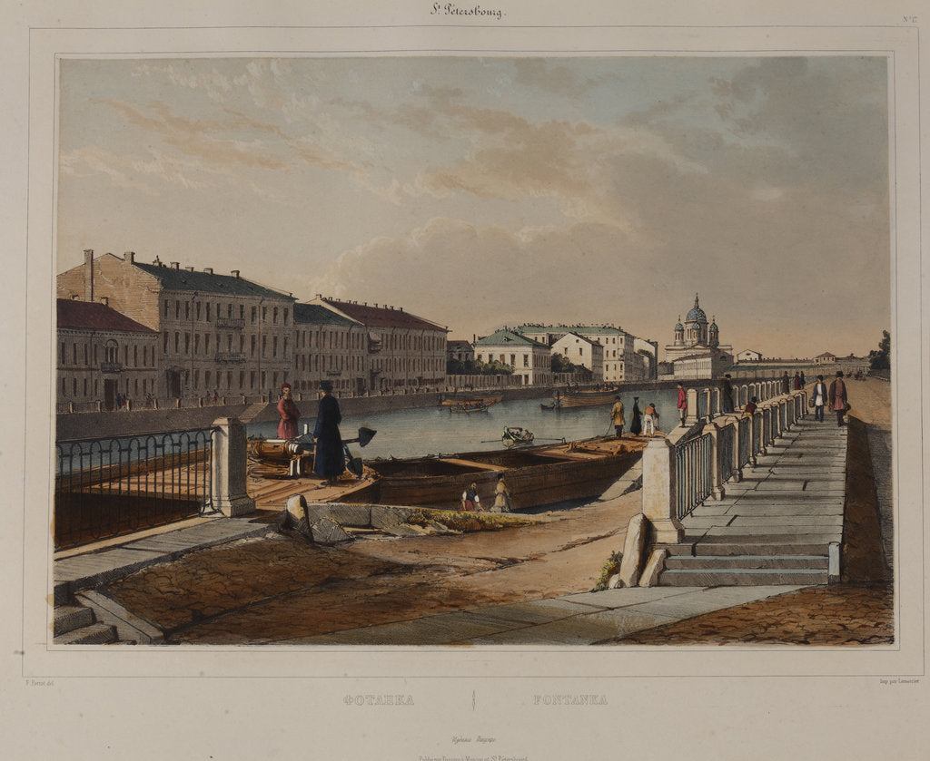 Detail of View of the Fontanka River, 1840s by Anonymous
