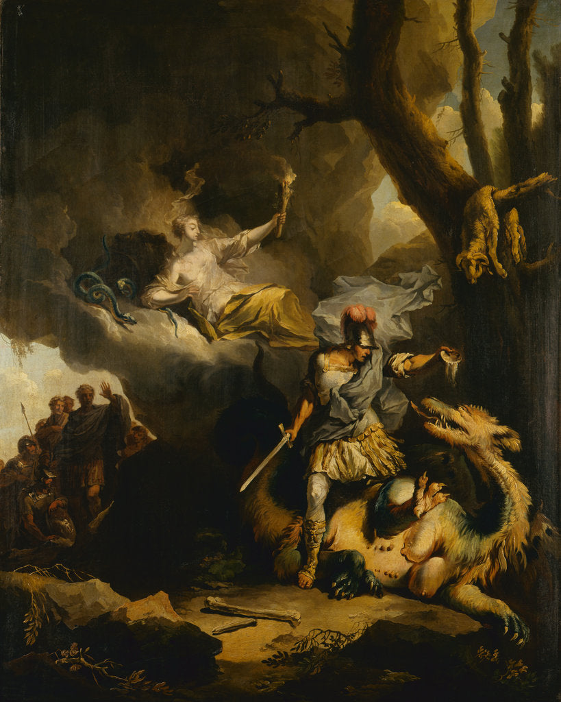 Detail of Jason killing the Colchian Dragon, ca 1766-1770 by Anonymous