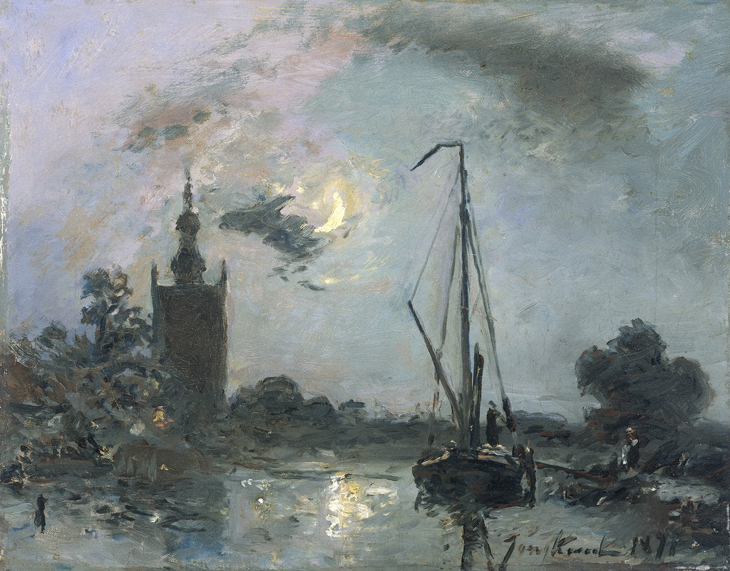 Detail of Overschie in the Moonlight, 1871 by Anonymous